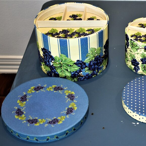 Vineyard Collection Round Decorative Boxes - Picture 1 of 6